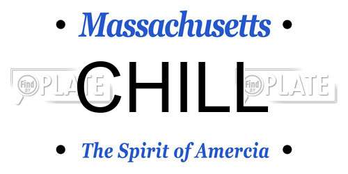 CHILL Massachusetts License Plate