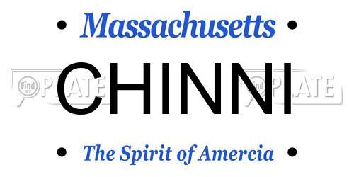 CHINNI Massachusetts License Plate