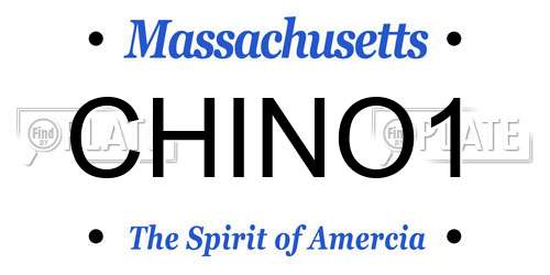 CHINO1 Massachusetts License Plate