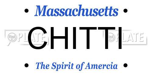 CHITTI Massachusetts License Plate