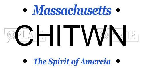 CHITWN Massachusetts License Plate