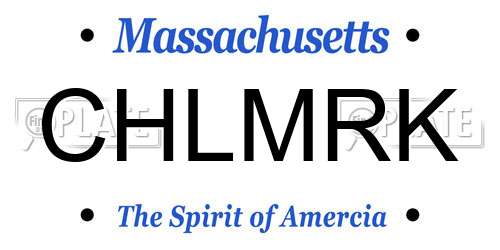CHLMRK Massachusetts License Plate