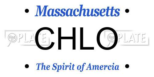 CHLO Massachusetts License Plate