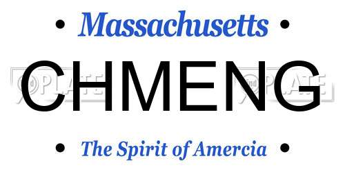 CHMENG Massachusetts License Plate