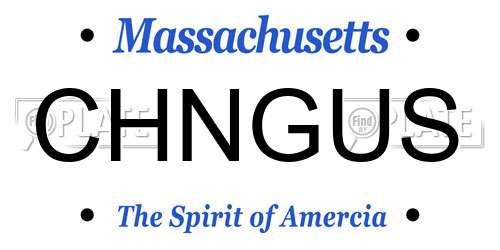 CHNGUS Massachusetts License Plate