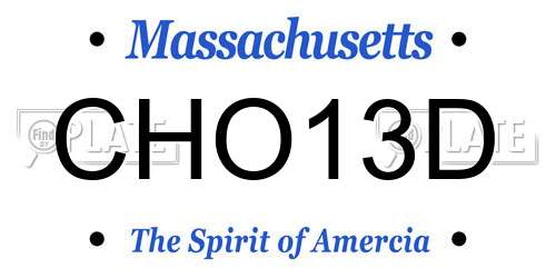 CHO13D Massachusetts License Plate