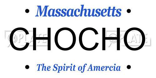 CHOCHO Massachusetts License Plate