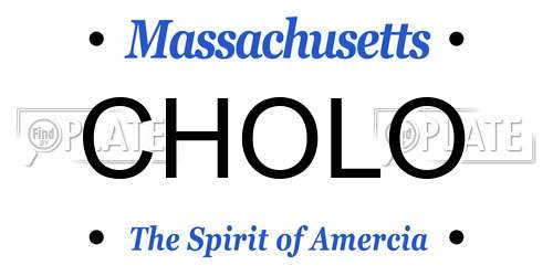 CHOLO Massachusetts License Plate