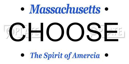 CHOOSE Massachusetts License Plate