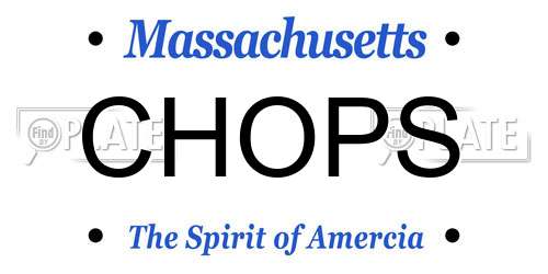 CHOPS Massachusetts License Plate
