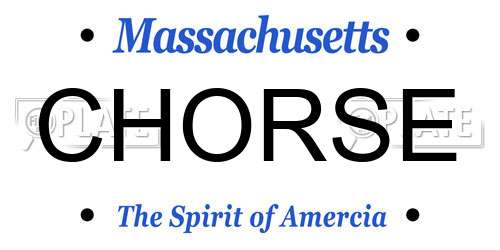 CHORSE Massachusetts License Plate