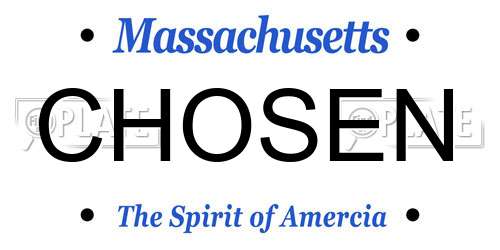 CHOSEN Massachusetts License Plate