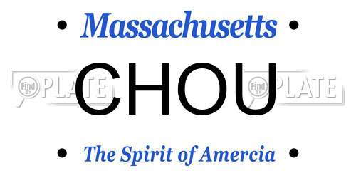 CHOU Massachusetts License Plate