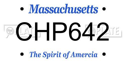 CHP642 Massachusetts License Plate