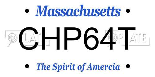 CHP64T Massachusetts License Plate