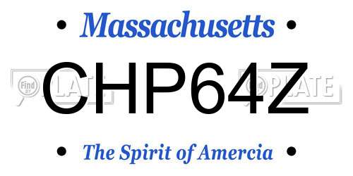 CHP64Z Massachusetts License Plate
