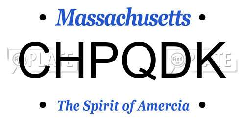 CHPQDK Massachusetts License Plate