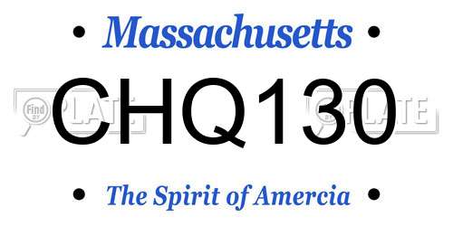 CHQ130 Massachusetts License Plate