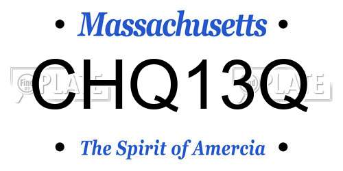 CHQ13Q Massachusetts License Plate