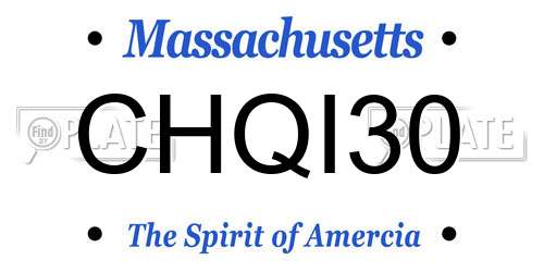 CHQI30 Massachusetts License Plate