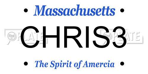 CHRIS3 Massachusetts License Plate