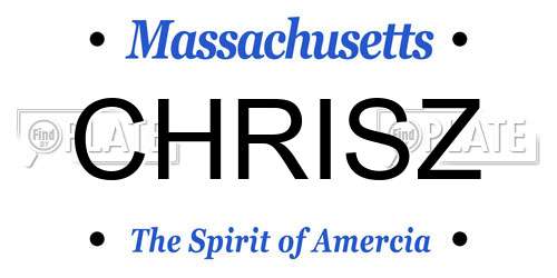 CHRISZ Massachusetts License Plate