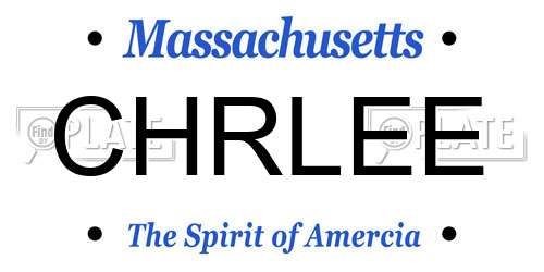 CHRLEE Massachusetts License Plate