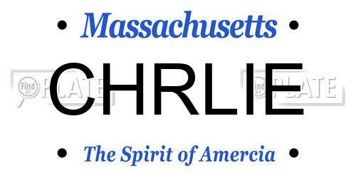 CHRLIE Massachusetts License Plate
