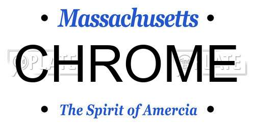 CHROME Massachusetts License Plate