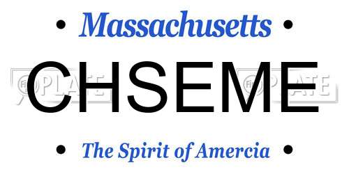 CHSEME Massachusetts License Plate