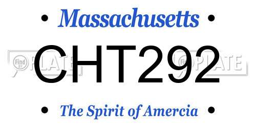 CHT292 Massachusetts License Plate