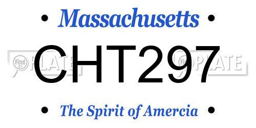 CHT297 Massachusetts License Plate