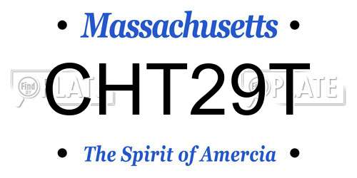 CHT29T Massachusetts License Plate