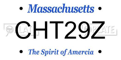 CHT29Z Massachusetts License Plate