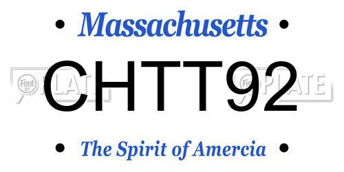 CHTT92 Massachusetts License Plate