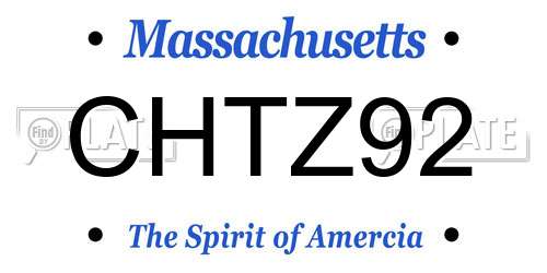 CHTZ92 Massachusetts License Plate