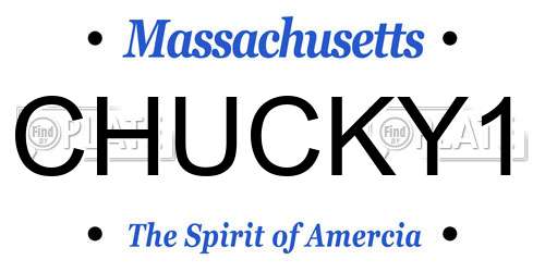 CHUCKY1 Massachusetts License Plate
