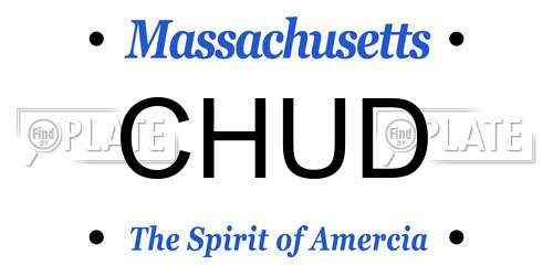 CHUD Massachusetts License Plate
