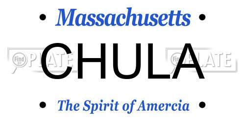 CHULA Massachusetts License Plate