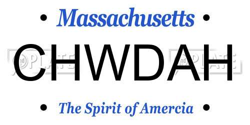 CHWDAH Massachusetts License Plate