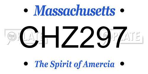 CHZ297 Massachusetts License Plate