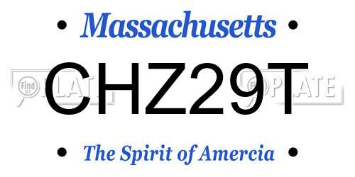 CHZ29T Massachusetts License Plate