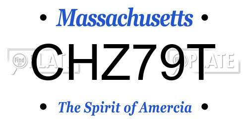 CHZ79T Massachusetts License Plate