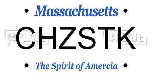 CHZSTK Massachusetts License Plate