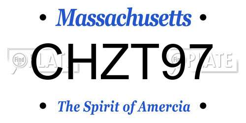 CHZT97 Massachusetts License Plate