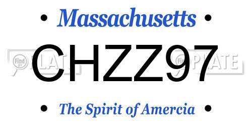 CHZZ97 Massachusetts License Plate