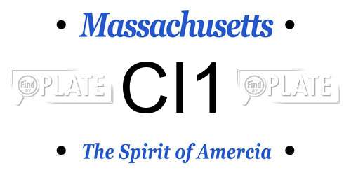 CI1 Massachusetts License Plate
