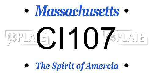 CI107 Massachusetts License Plate