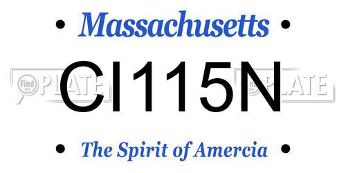 CI115N Massachusetts License Plate