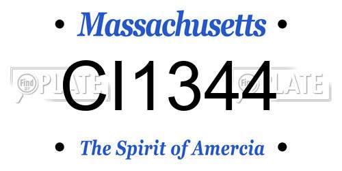 CI1344 Massachusetts License Plate